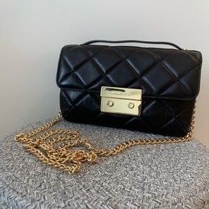 Michael Kors Black Quilted Small Clutch Black